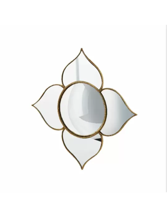 Specchio Fiore Convesso Oro D38 EDG – Eleganza Decorativa da Parete