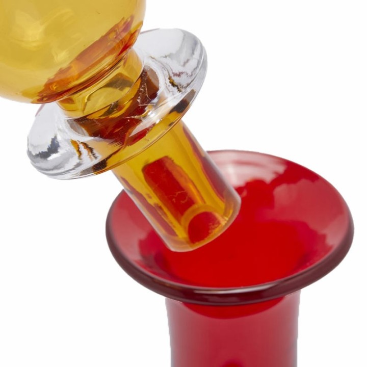EDG Enzo De Gasperi Vaso in vetro con tappo rosso alto 50 cm