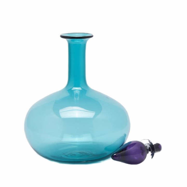 EDG Enzo De Gasperi Vaso in vetro con tappo blu chiaro 46 cm