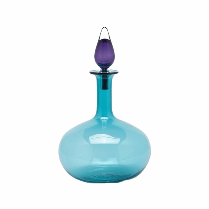EDG Enzo De Gasperi Vaso in vetro con tappo blu chiaro 46 cm