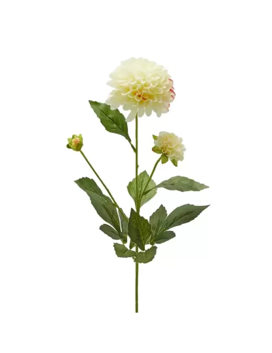 Stelo Floreale Artificiale Dahlia x2 con Bocciolo H70 Bianco - EDG Enzo De Gasperi