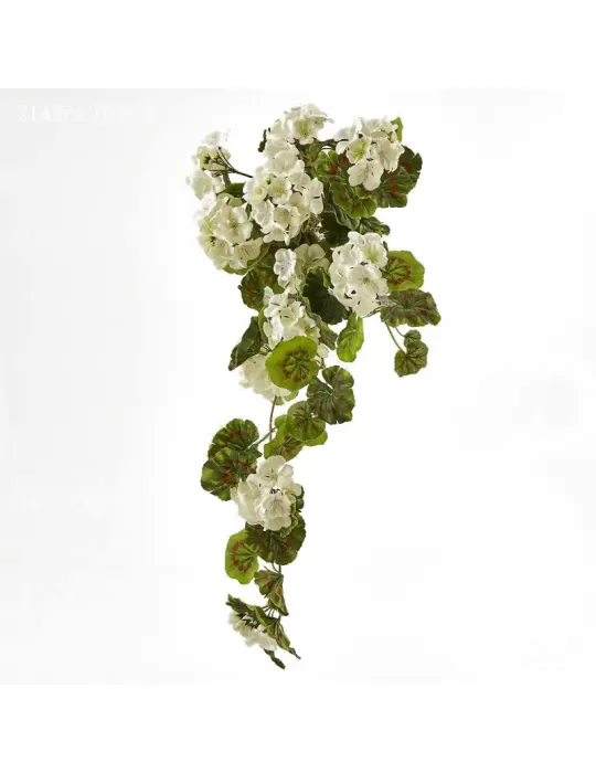 Geranio Cascante Bianco H75 – Pianta Artificiale Decorativa Realistica | EDG