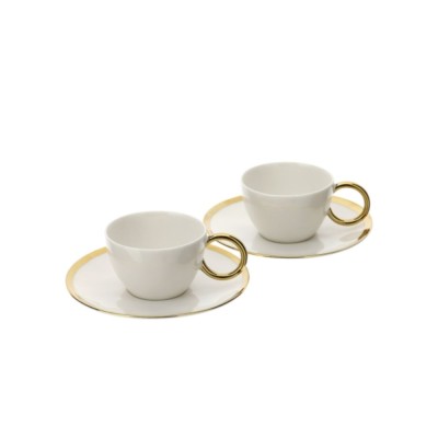 BOX 2 SET TAZZINE CAFFE' PORC.13,5X5,5CM