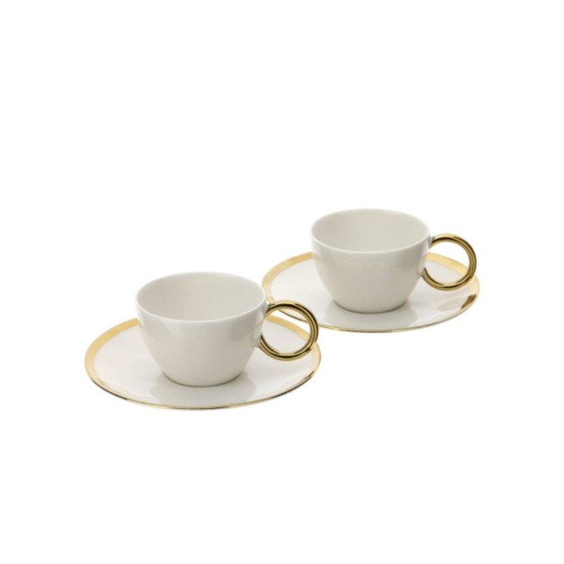 BOX 2 SET TAZZINE CAFFE' PORC.13,5X5,5CM