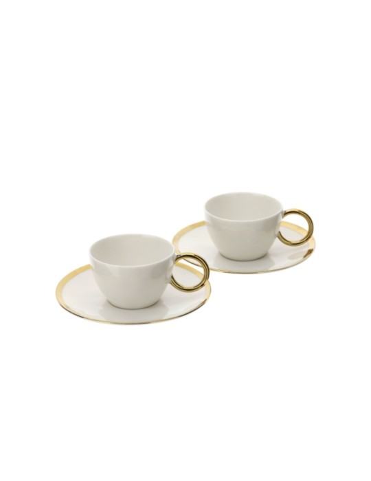 BOX 2 SET TAZZINE CAFFE' PORC.13,5X5,5CM