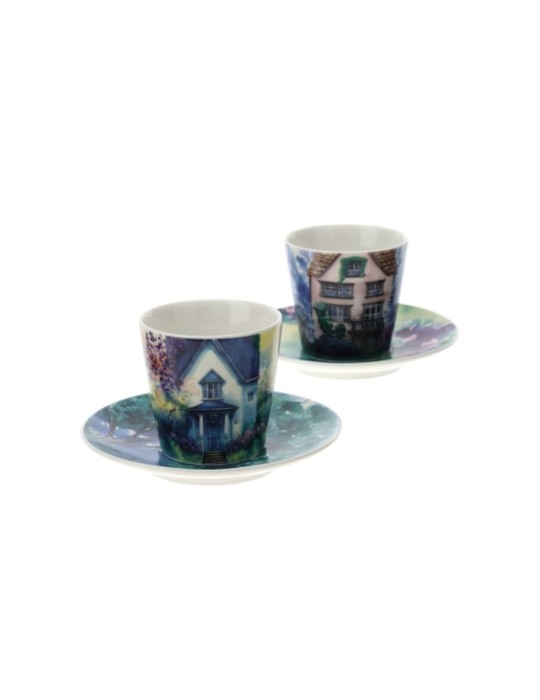 BOX 2 TAZZINE CAFFE' COTTAGE (A+B) 8X6CM
