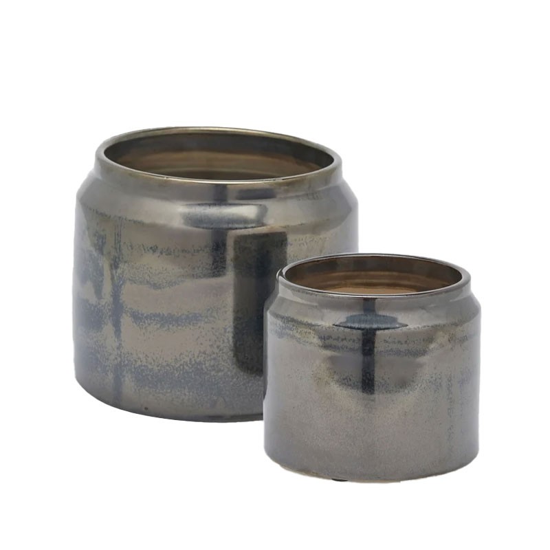 Vaso Cachepot Piccolo in Ceramica Bronzo H17.5 cm | EDG
