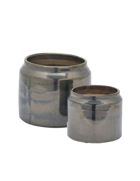 Vaso Cachepot Piccolo in Ceramica Bronzo H17.5 cm | EDG