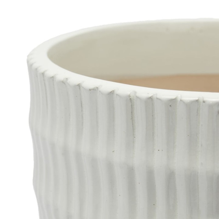 EDG Enzo De Gasperi Cachepot Solchi ceramica bianca 18 cm