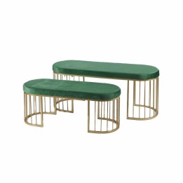 EDG Pouf ovale grande velluto verde scuro lungo 120 cm