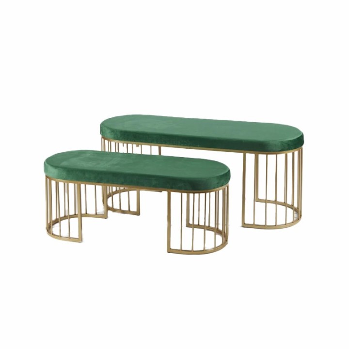 EDG Pouf ovale piccolo velluto verde scuro lungo 100 cm