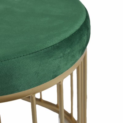 Pouf Ovale Piccolo L100 cm in Velluto Verde Scuro e Piedi... 2