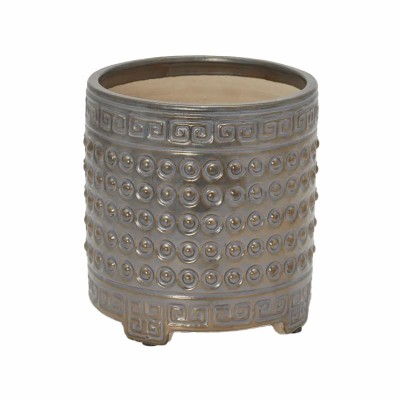 Vaso Cachepot in Ceramica Qing Bronzo H17 D16 cm – EDG...