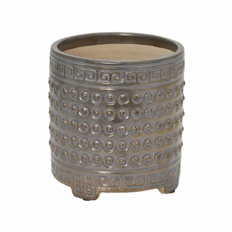Vaso Cachepot in Ceramica Qing Bronzo H17 D16 cm – EDG Enzo De Gasperi
