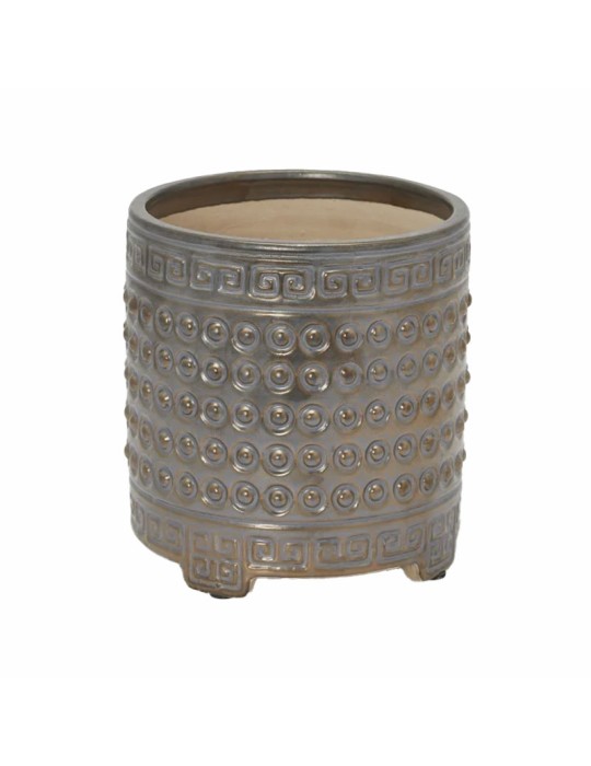Vaso Cachepot in Ceramica Qing Bronzo H17 D16 cm – EDG Enzo De Gasperi