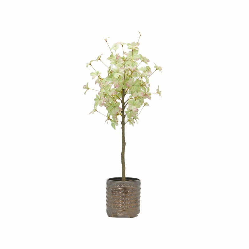 Vaso Cachepot in Ceramica Qing Bronzo H17 D16...