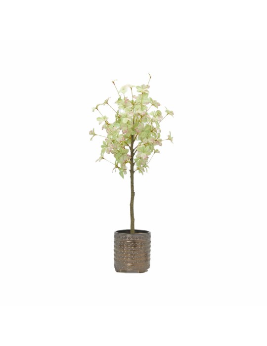 Vaso Cachepot in Ceramica Qing Bronzo H17 D16...