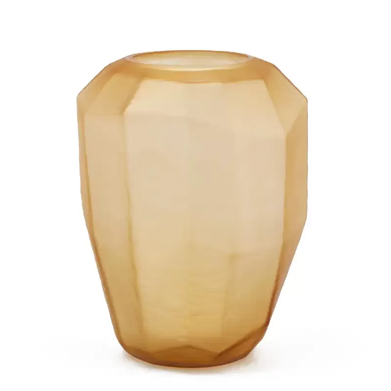 Vaso Poliedro EDG in Vetro Opaco Ambra H38 cm