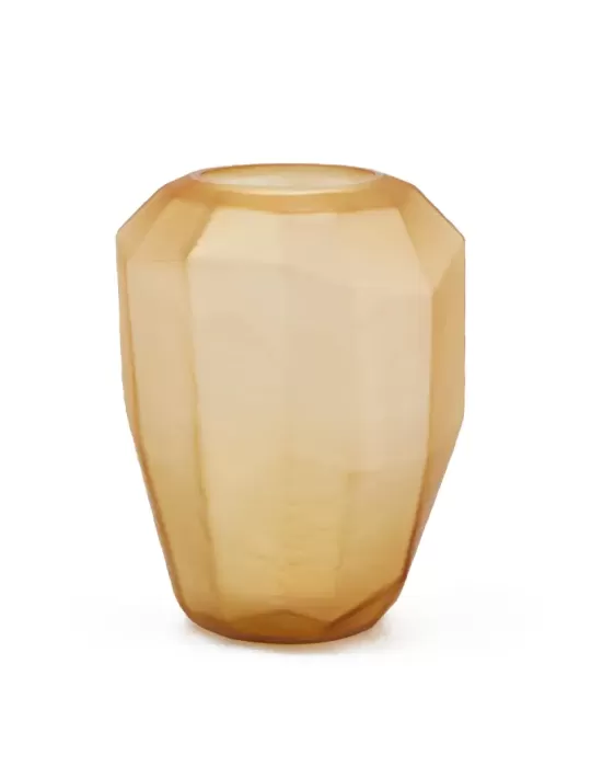 Vaso Poliedro EDG in Vetro Opaco Ambra H38 cm