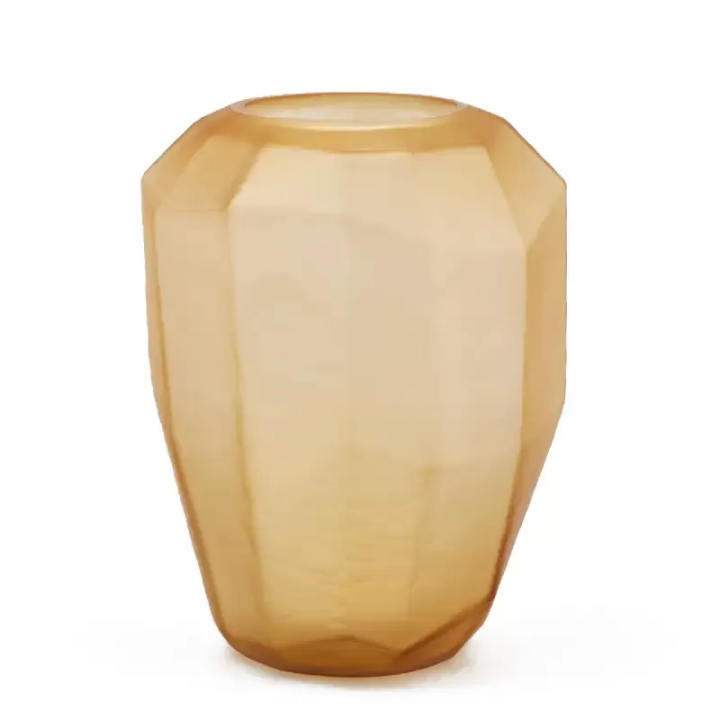 EDG Enzo De Gasperi Vaso Poliedro vetro opaco ambra 38 cm
