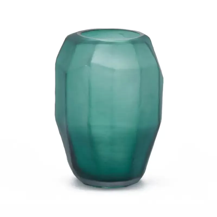 EDG Enzo De Gasperi Vaso Poliedro svasato verde alto 28 cm