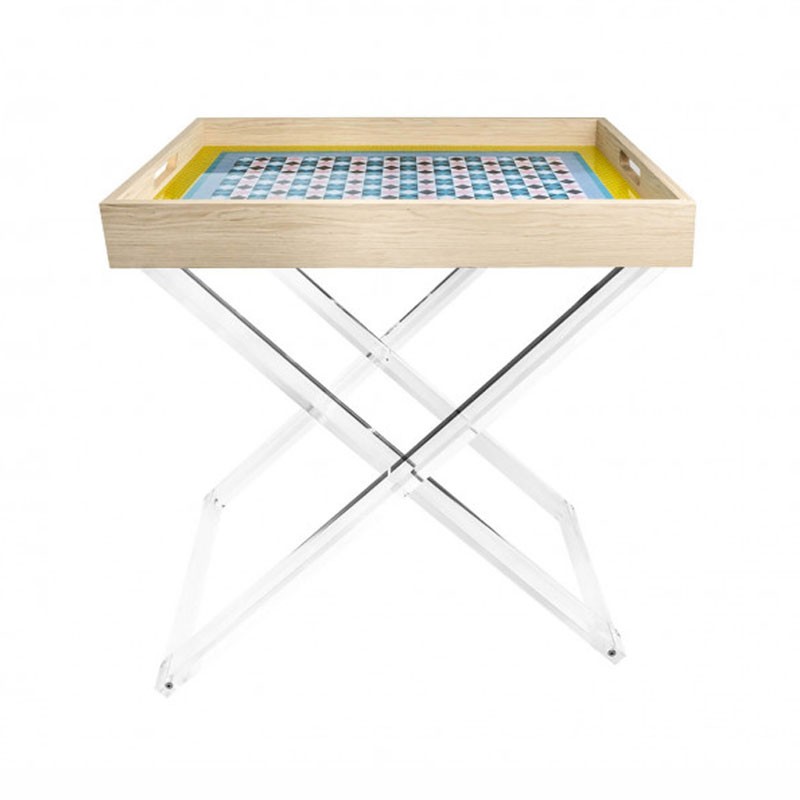 Pliant Decor Vesta Home – Tavolino Pieghevole in Plexiglass e Legno Design