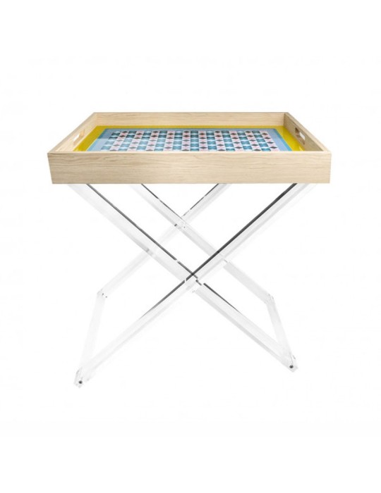 Pliant Decor Vesta Home – Tavolino Pieghevole in Plexiglass e Legno Design