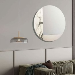 Abitarte Specchio rotondo Thomas effetto marmo Ø 80 cm