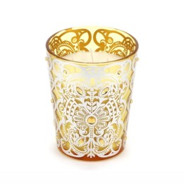 Hervit Creations Candela vaso Bisanzio giallo Ø 13 cm