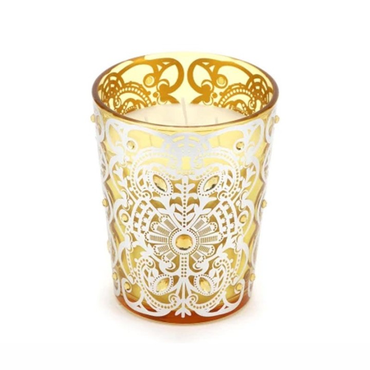 Hervit Creations Candela vaso Bisanzio giallo Ø 13 cm