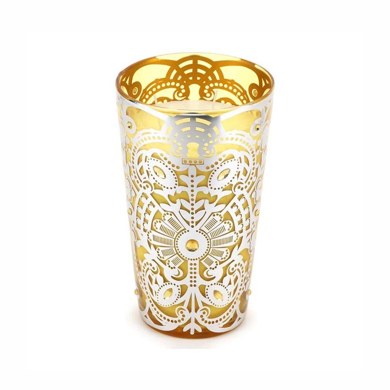 CANDELA VASO VETRO BISANZIO DIA.14XH23CM