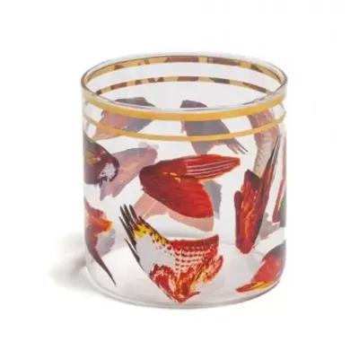 BICCHIERE IN VETRO "TOILETPAPER LOVES SELETTI"  ?