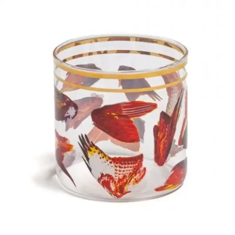 BICCHIERE IN VETRO "TOILETPAPER LOVES SELETTI"  ?