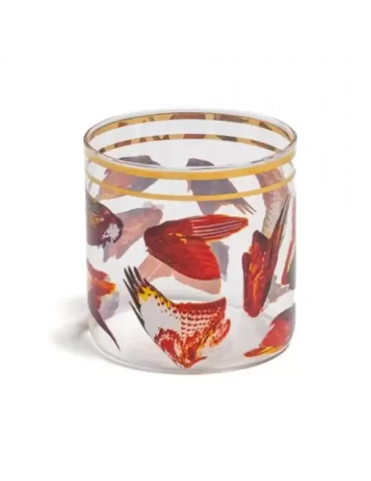 BICCHIERE IN VETRO "TOILETPAPER LOVES SELETTI"  ?