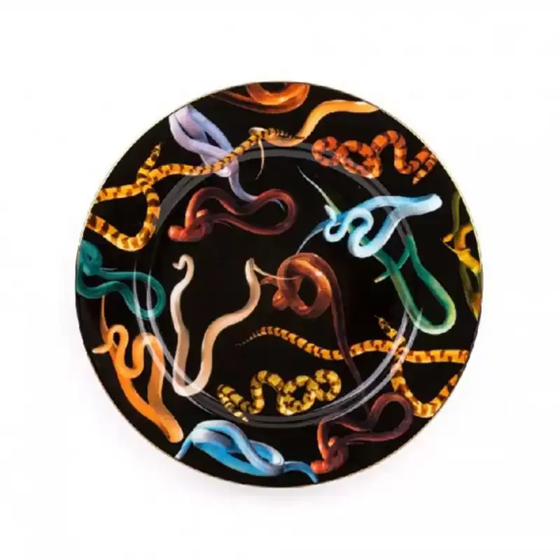 Piatto in Porcellana "Toiletpaper" Serpenti –...
