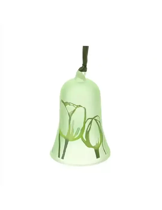 CAMPANA VETRO TULIP VERDE DIA.8XH12CM