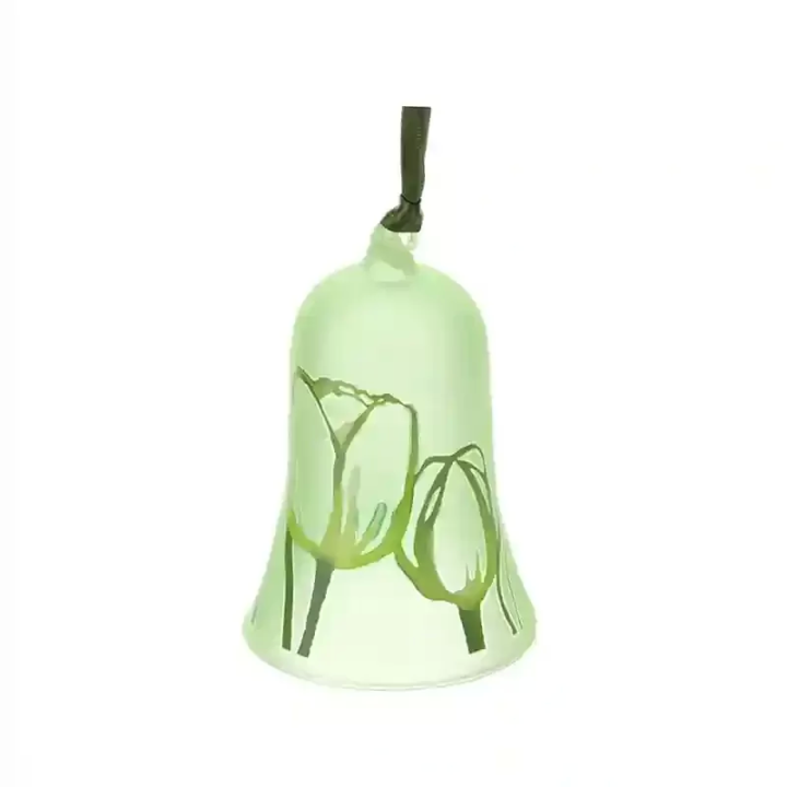 Hervit Creations Campana Tulip verde in vetro Ø 8 cm