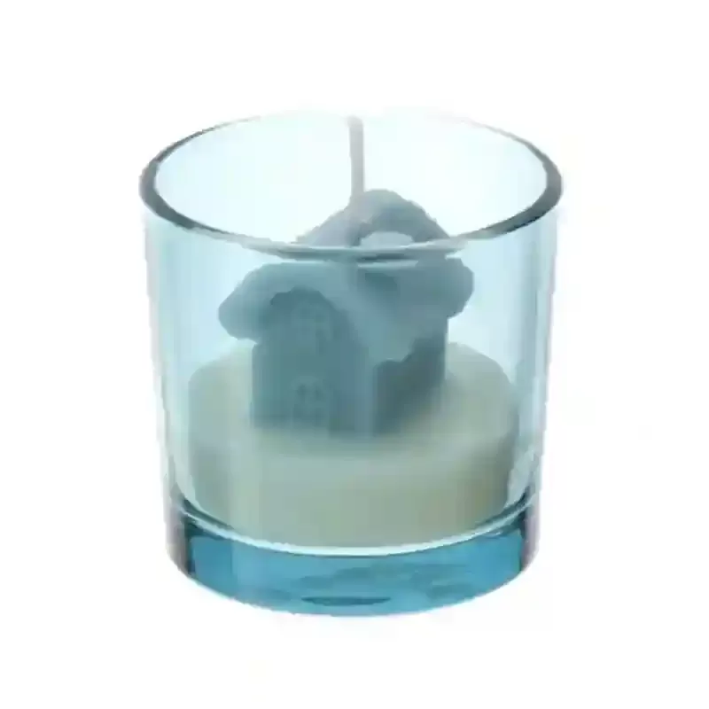 CANDELA CASETTA BLU 5CM PROF.VANIGLIA