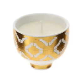 Hervit Creations Candela ciotola Bisanzio bianca e oro