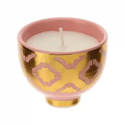 CANDELA CIOTOLA BISANZIO 6CM ROSA/ORO