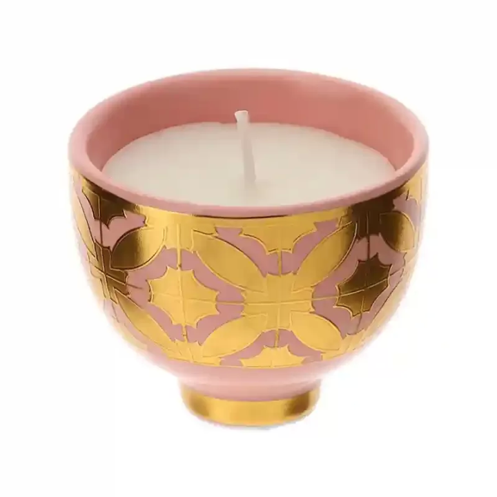 Hervit Creations Candela ciotola Bisanzio rosa e oro