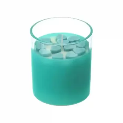 CANDELA CUORI VERDE 9CM PROF.VANIGLIA