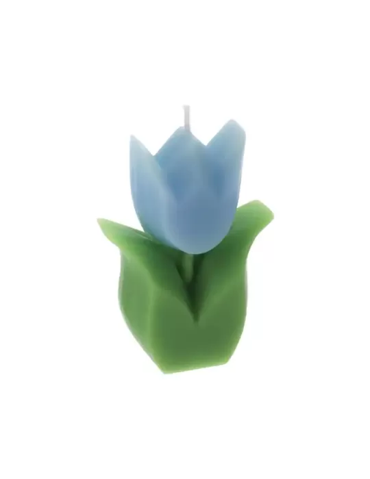 CANDELA TULIPANO BLU 6X3X8,5CM