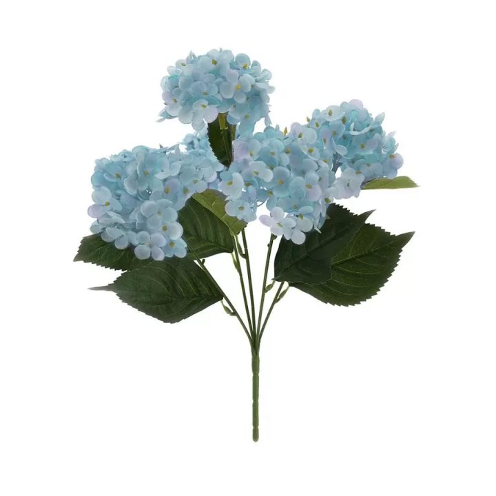 Hervit Cespuglio di 6 ortensie artificiali blu 38 × 38 cm