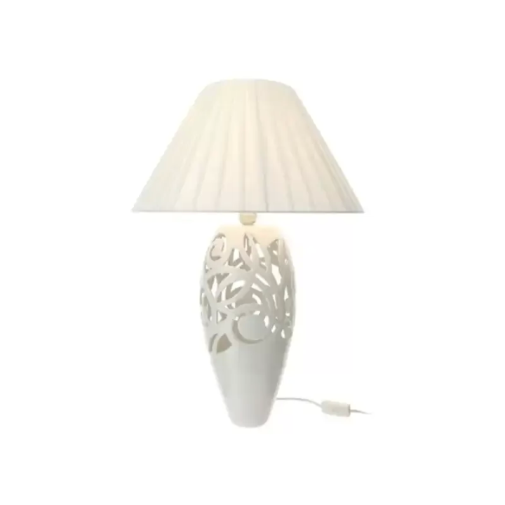 Hervit Creations Lampada Jolie in ceramica traforata bianca