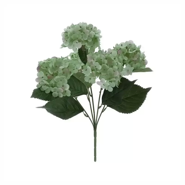 Hervit Cespuglio di 6 ortensie artificiali verdi 38 × 38 cm