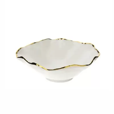 CIOTOLA PORC.BIANCO/ORO 14,5X12,5XH5CM