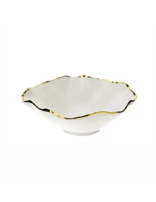 CIOTOLA PORC.BIANCO/ORO 14,5X12,5XH5CM