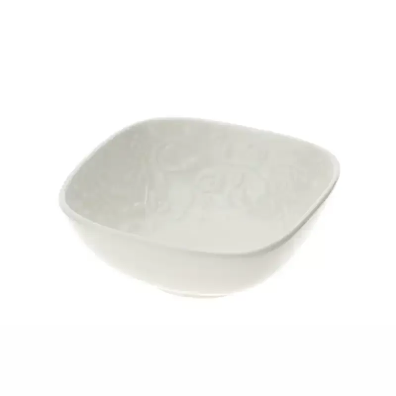 Ciotolina Rettangolare in Porcellana Bianca Romance Hervit – 10x10x4 cm