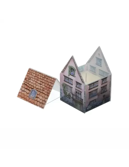 CONT.CANDELA VETRO COTTAGE BLU 9X9X13CM